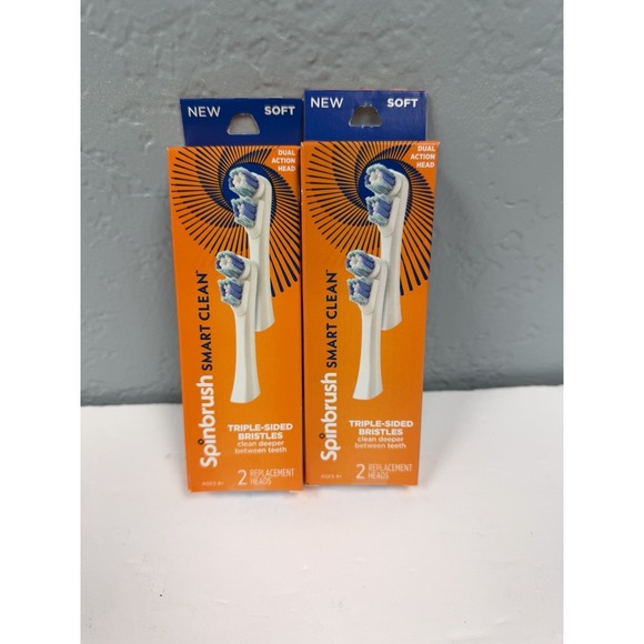 Arm & Hammer Other - New- Pack of 2 Spinbrush Smart Clean Replacement Brush Heads Soft 4 Total